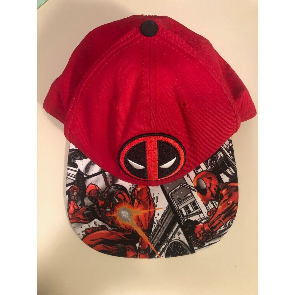 Deadpool Marvel‎ Adjustable Hat Cap Black & Red Flatbill Snapback